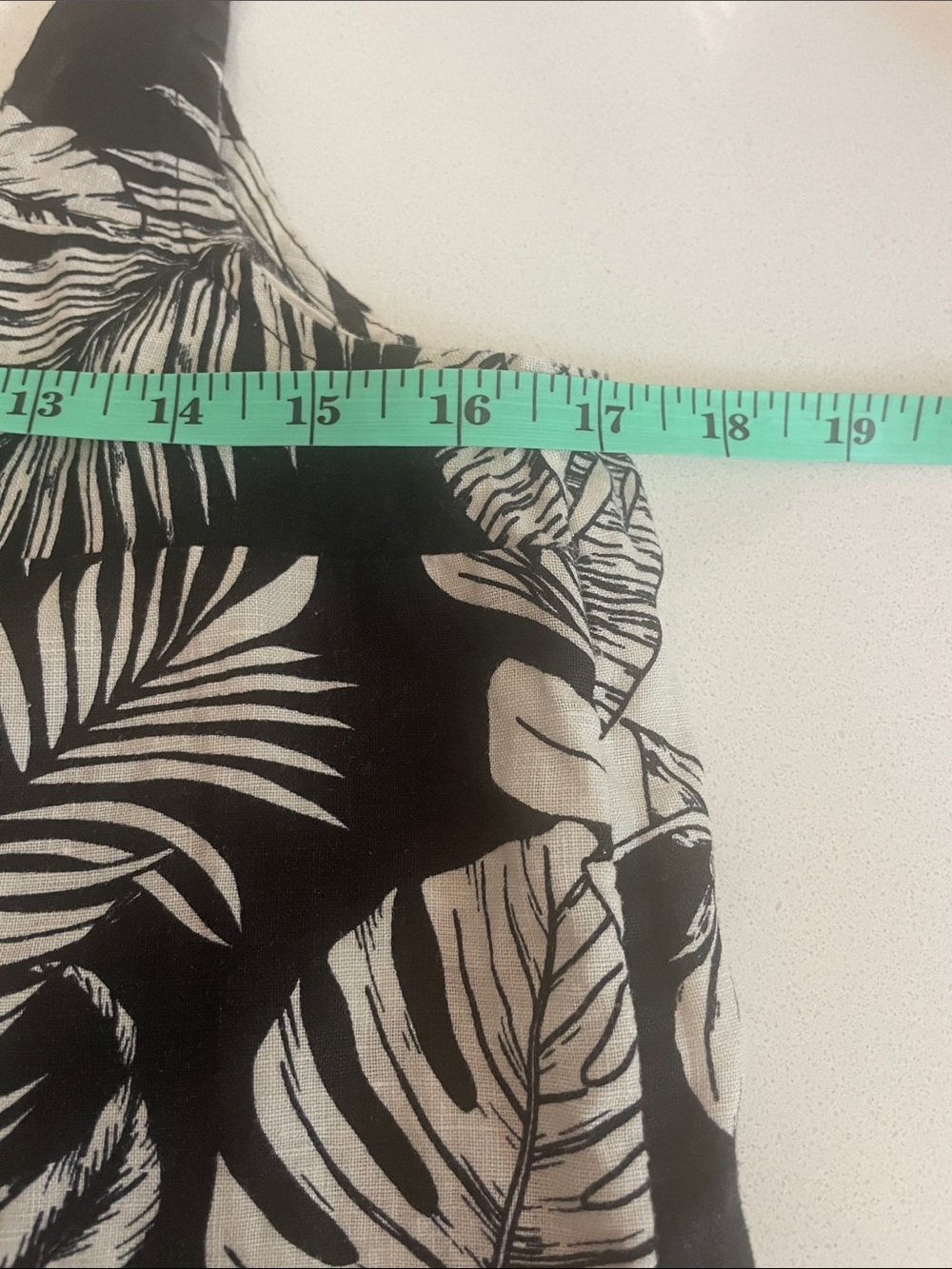 Christian Siriano 100% Linen Black and White Tropical Leaf Print Tank Top Small - Picture 5 of 7